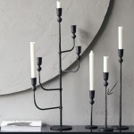 House Doctor Kovový svícen Trivo Black – medium, černá barva, kov