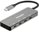 PremiumCord USB-C Hub 4-Port hliníkový / USB hub / 4x USB-C / USB 3.2 Gen 1 5 Gbps (ku31hub10)