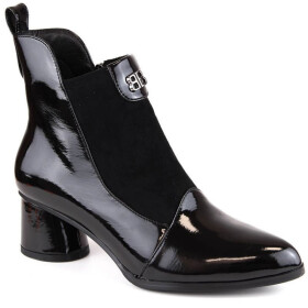 D&A S.Barski Premium Collection W OLI232A černé kozačky na podpatku 37