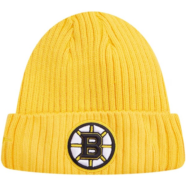 Pánská Zimní Čepice Boston Bruins Pro Standard Classic Core Cuffed Knit Hat - Gold