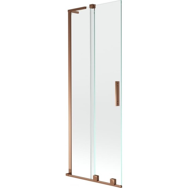 MEXEN/S - Velar L dvoukřídlá posuvná vanová zástěna 70 x 150, transparent, růžové zlato 896-070-003-01-60