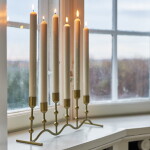 Bloomingville Kovový svícen Kiri Metal Brass, měděná barva, kov