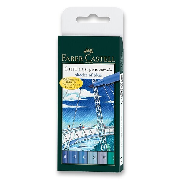 Faber-Castell Pitt Artist Pen Shades of blue, 6ks