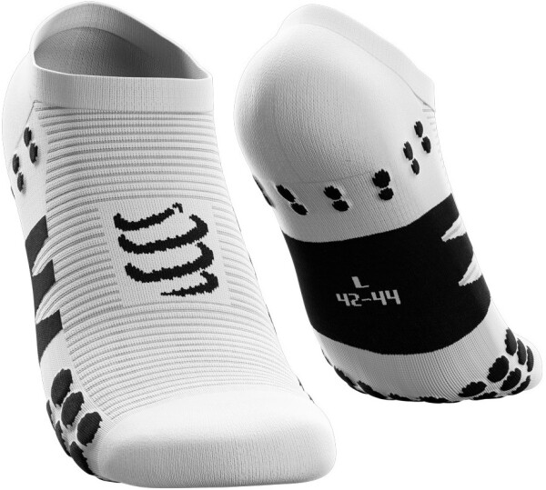 Kompresní běžecké ponožky Compressport No Show Socks White/Black Velikost: EU