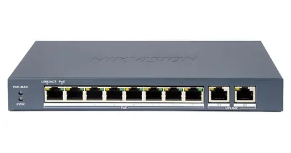 Hikvision DS-3E0310P-E/M(B) / Switch / 8x 100 Mbps PoE / 2x Gb uplink / 80W PoE budget / Super PoE (DS-3E0310P-E/M(B))
