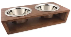 Dog Fantasy Stojánek na misky dřevěný / Nerezové misky / 2x 0,84 l (454-855367)