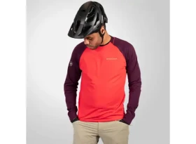 Endura SingleTrack Fleece pánský dres dlouhý rukáv Purple/Red vel. L