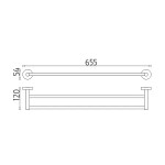 Nimco Unix chrom držák na ručníky dvojitý 66 cm UN 13061D-26 UN 13061D-26