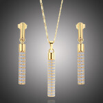 Souprava náhrdelníku a náušnic Swarovski Elements Elegance, Zlatá 40 cm + 5 cm (prodloužení)