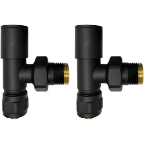 CERANO Připojovací sada radiátorových ventilů - rohová - černá matná