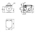 IDEAL STANDARD - Tesi Závěsné WC se sedátkem SoftClose, RimLS+, bílá T536101