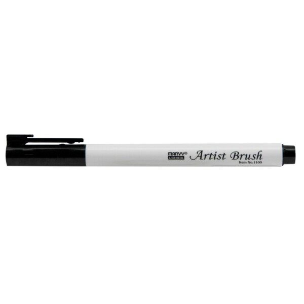 MARVY Artist Brush 1100-1 fix štětcový hrot – barvy vodní báze brush pen na papír lettering kaligrafie rozmývatelný mísitelný acid free netoxický