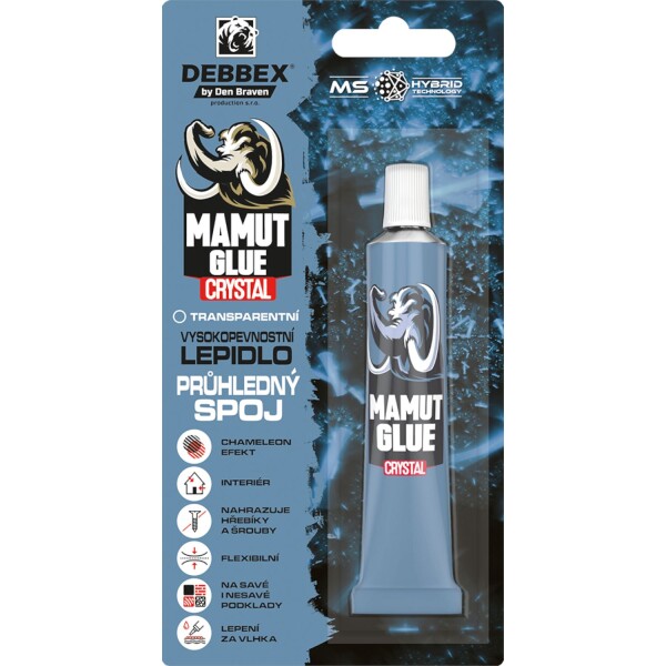 Montážní lepidlo MAMUT GLUE Crystal, tuba 25ml, transparentní, DEBBEX