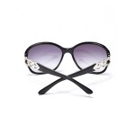 Outlet - GUESS brýle Oversized Chain-Trim Sunglasses černé Černá