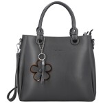 Luxusní dámská koženková kabelka do ruky Rishi, šedá