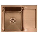 REA/S - Ocelový dřez Paul BRUSH COPPER s kuchyňskou baterií KPL-06017