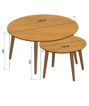 NábytekProNás Konferenční stolek Twin (88x45 cm) - dub