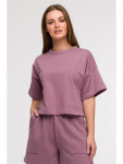 B294 Oříznutá mikina s krátkým rukávem - heather EU 2XL/3XL