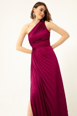 Lafaba Women's Damson One-Shoulder Decollete Long Evening Dress