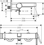 HANSGROHE - Finoris Vanová baterie, kartáčovaný černý chrom 76420340