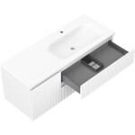 MEXEN/S - Rivel koupelnová skříňka 120 cm s umyvadlem Vela pravá, 2S, 1D, reliéf, bílá mat 91A23-12047-3-BBFFF01-W23P01