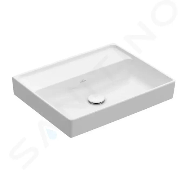 VILLEROY & BOCH - Collaro Umyvadlo 550x440 mm, bez přepadu, bez otvoru pro baterii, CeramicPlus, Stone White 4A3358RW