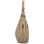 Luxusní dámská kožená kabelka přes rameno Euda, tmavě béžová