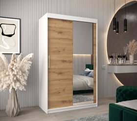 Šatní skříň Abi T2 Barva korpusu: Bílá, Rozměry: 120 cm, Dveře: Dub artisan