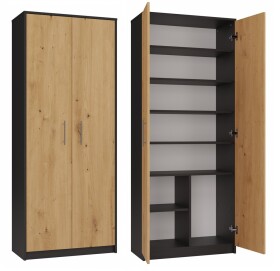 FRONTI Skříň OLIV 2D Antracit + dub artisan