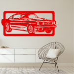 Samolepka Ford Mustang Barva: růžová, Velikost: 80 x 37 cm
