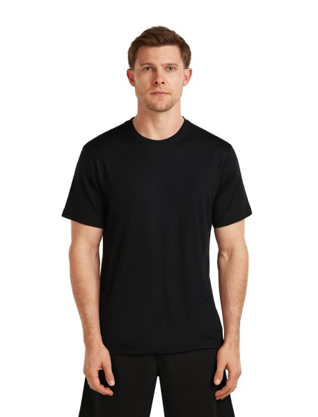 Pánské merino triko s krátkým rukávem ICEBREAKER Mens 15.5 MerinoFine Jersey SS Tee, Black velikost: M