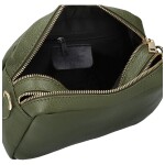 Módní dámská kožená crossbody kabelka Elpida, tmavě zelená