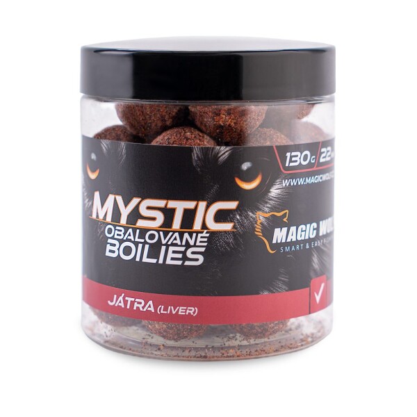 Magic Wolf Boilies obalované Mystic 130g - Játra 26mm,Magic Wolf Boilies obalované Mystic 130g - Játra 26mm