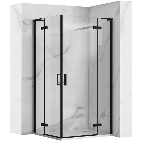 REA/S - Sprchová kabina Hugo Double Black 90x90 KPL-K6601