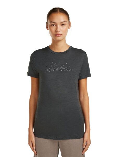 Dámské merino triko s krátkým rukávem ICEBREAKER Wmns 150 Tech Lite SS Tee Sparkling Stars, Obsidian velikost: XS