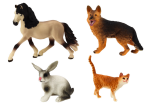Mamido Sada domácích zvířátek figurky - kůň, pes, králík, kočka 4 ks