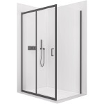 CERANO - Sprchový kout Orlano L/P - 5 mm - černá matná, transparentní sklo - 130x90x195 - posuvný CER-DY505B-90168