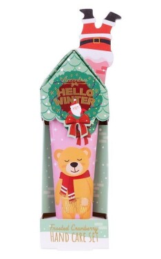 Sada péče o ruce Hello Winter s pilníkem Medvěd Brusinka 30ml