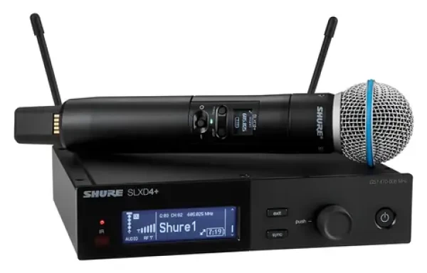 Shure SLXD24+E/B58-G65 / Bezdrátový mikrofonní systém / Ruční vysílač / Kardioidní / 470-606 MHz / 24-bit (SLXD24+E/B58)