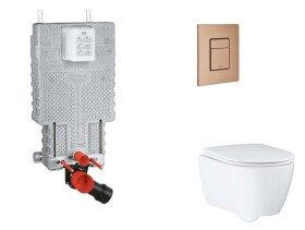 GROHE - Uniset Set předstěnové instalace, klozetu, sedátka SoftClose a tlačítka Skate Cosmopolitan, kartáčovaný Warm Sunset SANI15BB4118