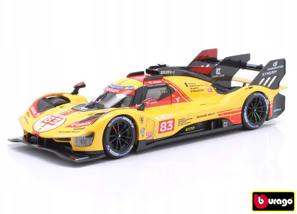 Bburago 1:24 Ferrari Racing - 499P LMH yellow nr.83 - 24h Le Mans Livery 2024