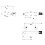 SAPHO - ULTRATAP nástěnná vanová baterie, černá mat UT010TB