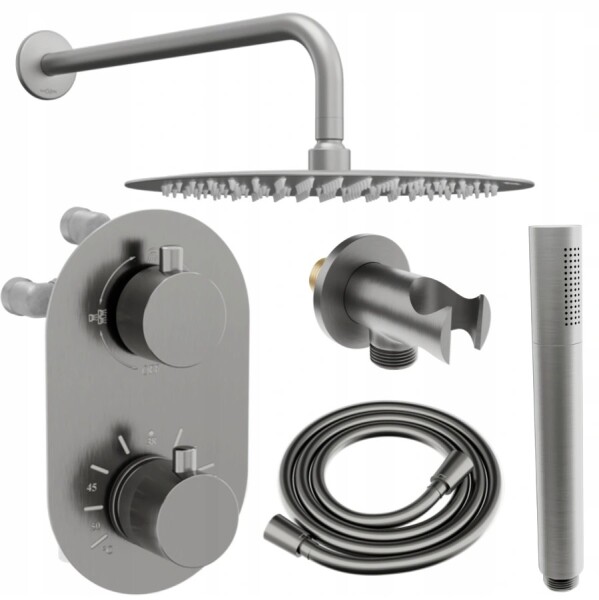 MEXEN/S - Kai DR70 podomítkový sprchový SET + slim sprcha 30, grafit 77602DR7030-66