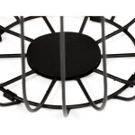 Set 2 ks stolků,pr.60x34, pr.37x39 cm, deska MDF, 3D dekor staré dřevo, kovová drátěná podnož, černý mat