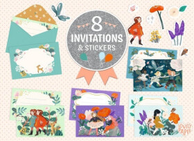 DJECO Dárková sada pozvánek Garden Friends