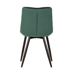 Jídelní židle, potah v zeleném sametu, kovové podnoží v černé práškové barvě