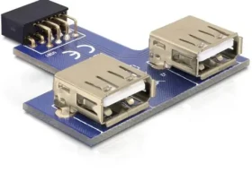 Delock USB pin konektor samice 2 x USB 2.0 samice - nahoru (41824-DE)