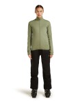 Dámská merino mikina ICEBREAKER Wmns 300 RealFleece Descender LS Zip, Lichen velikost: S