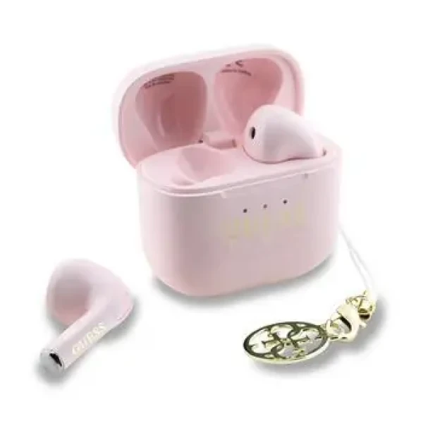 Guess Classic Logo Charm TWS Bezdrátová Sluchátka Pink (57983124136)