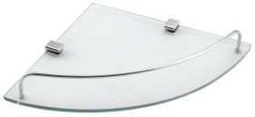 AQUALINE RB115 Rumba skleněná rohová police 25 x 4,2 x 25 cm, čiré sklo